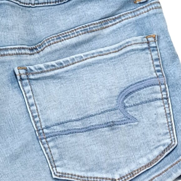 American Eagle Outfitters Super  Stretch Hi-Rise Shortie Denim Shorts Size 8 - Picture 8 of 11